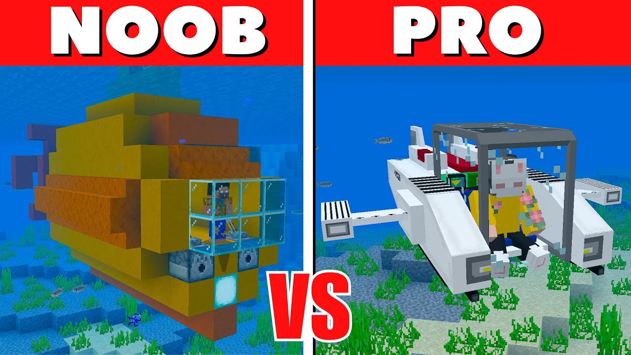 NOOB vs PRO: SUBMARINE BUILD CHALLENGE | Minecraft PE