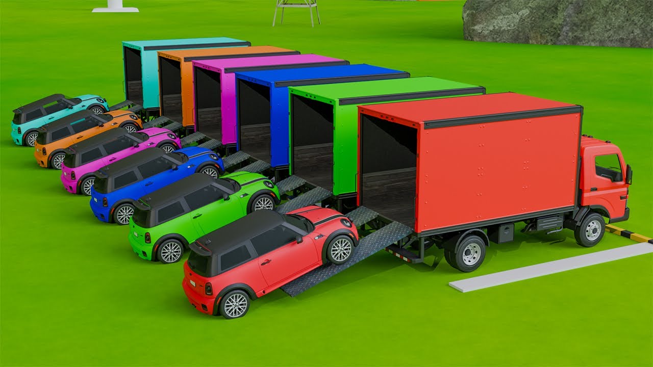 VOLKSWAGEN, MCQUEEN, DACIA POLICE CARS & MERCEDES FIRE TRUCK VEHICLES TRANSPORTING ! FS22