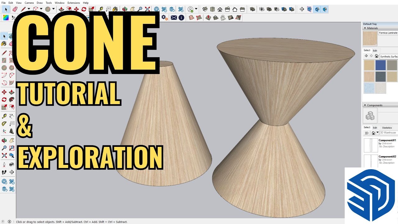 SKETCHUP BEGINNER | HOW TO MAKE & EXPLORE A CONE SHAPE IN SKETCHUP