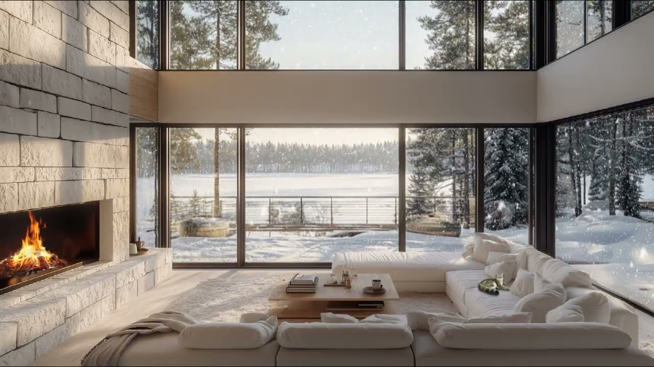 Soft Piano and Fireplace Ambience for Stress Relief, Anxiety Reduction and Emotional Comfort