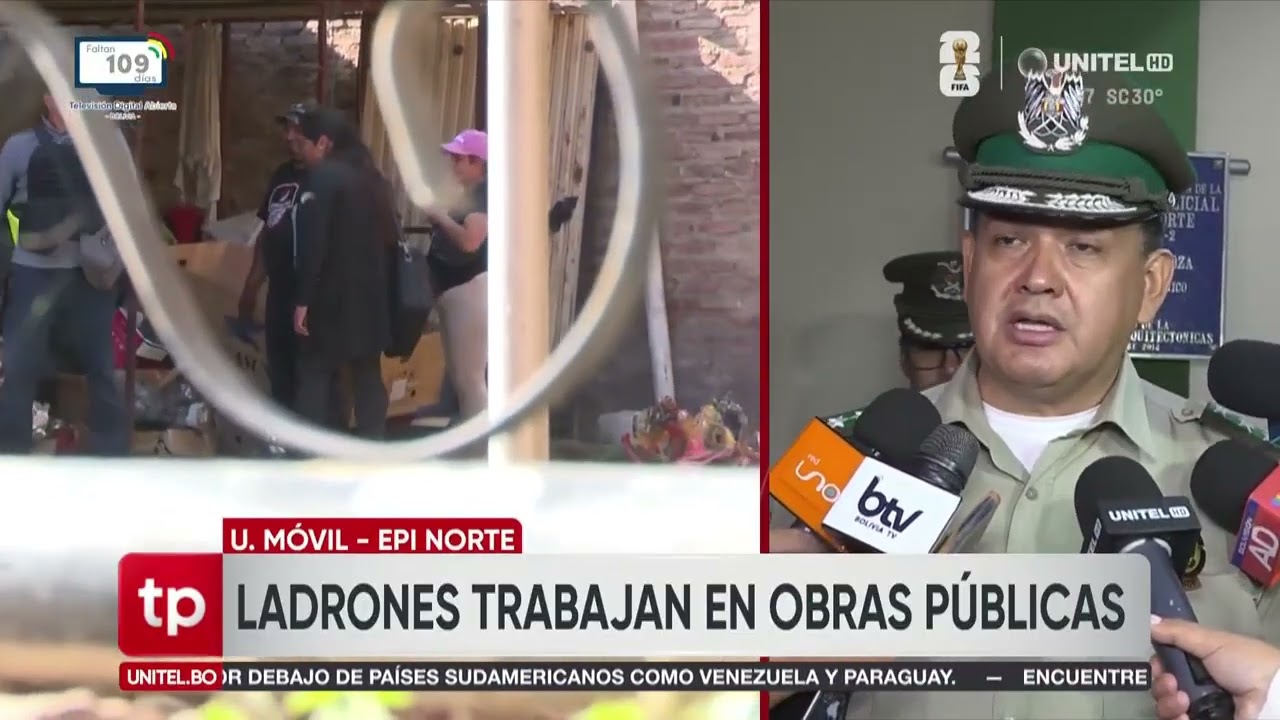 Capturan a dos funcionarios acusados de robar letreros de señalización en Cochabamba, hay un prófugo