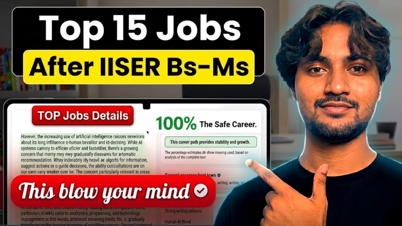 Top 15 Jobs After IISER BS-MS! 💼 This Will Blow Your Mind 🧠🔥