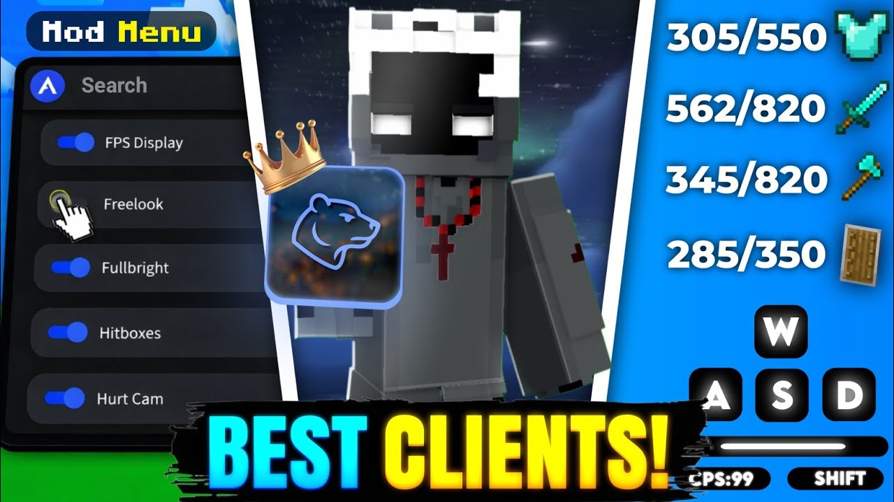 Top 5 BEST PvP Clients for Minecraft PE 1.21+ | Best PvP Clients for MCPE