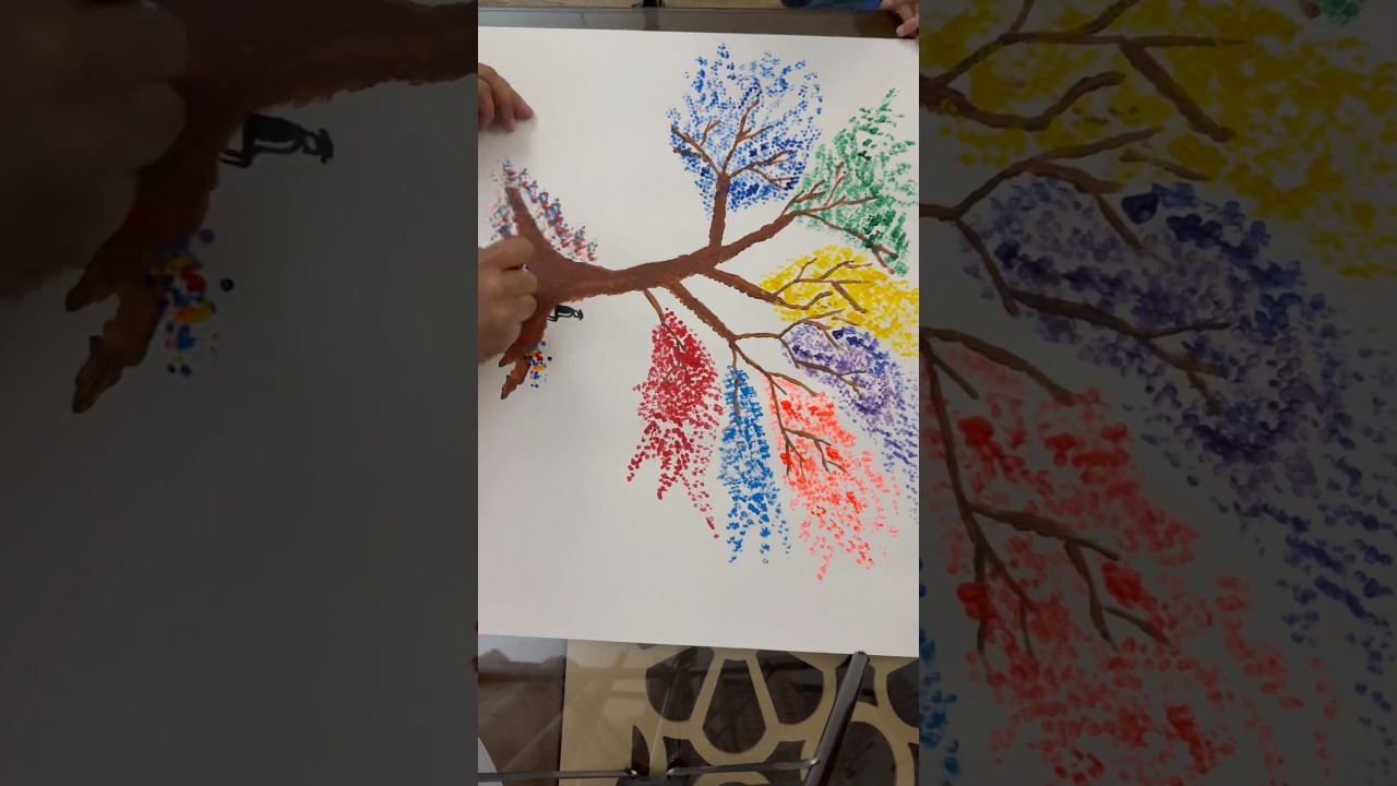 Colorful Abstract Tree | Acrylic Painting #art #shorts #shortsfeed #shortvideo #foryou