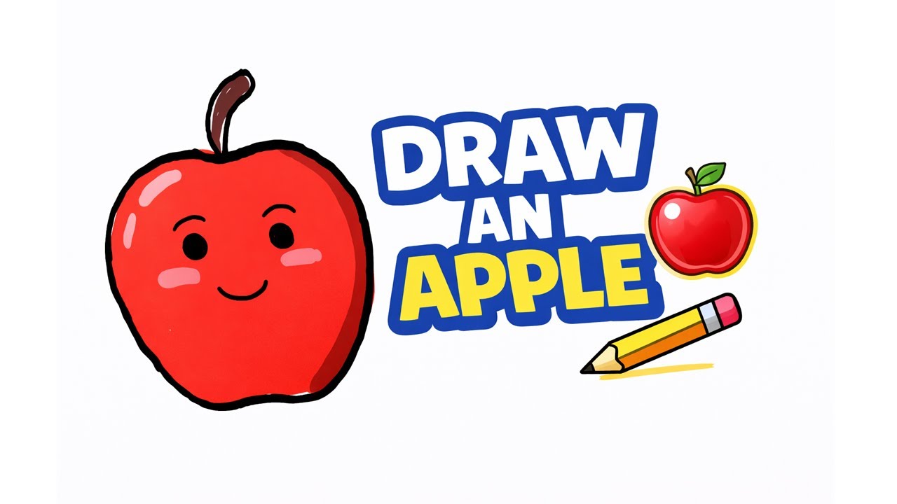 How to Draw an Apple | Easy Drawing for Kids & Beginners
