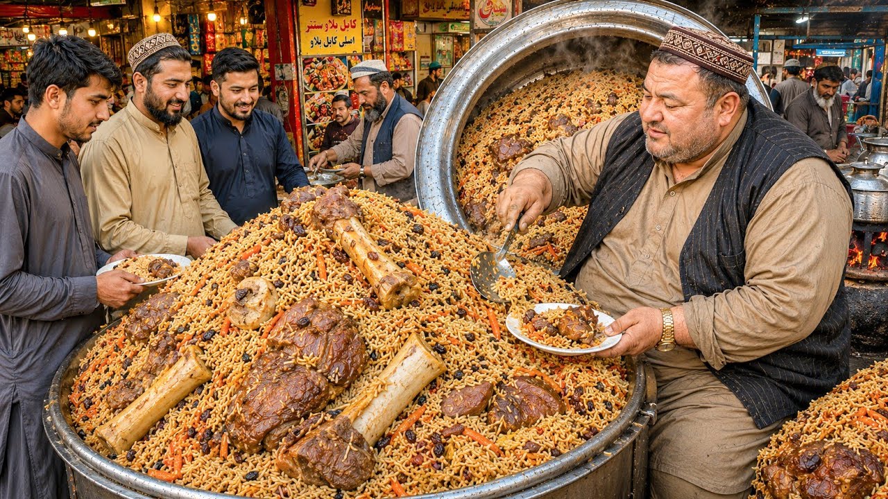 Afghanistan most Famous Uzbek Pulao | Uzbek Traditional Pilaf in Kabul Afghanistan | Street Food