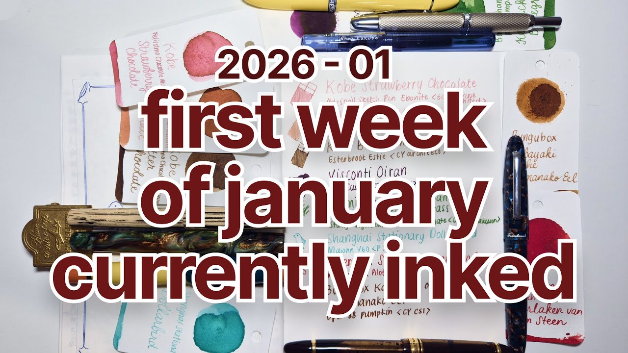 🍫 Currently inked first week of January | Kobe, Bungubox, Visconti, Shanghai Stationary, Akkerman