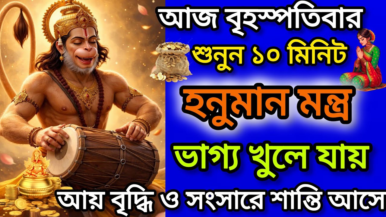 শুধু কানে শুনে নিন এই মন্ত্রটি🕉️ভাগ্য খুলবে আপনার। আয় বৃদ্ধি ও সংসারে শান্তি আসবে।Hanuman mantra 