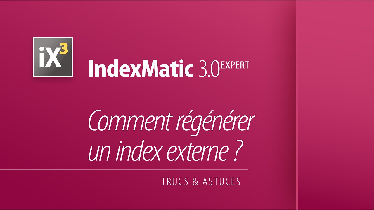[T&A] #01 Régénérer un index externe / IndexMatic³