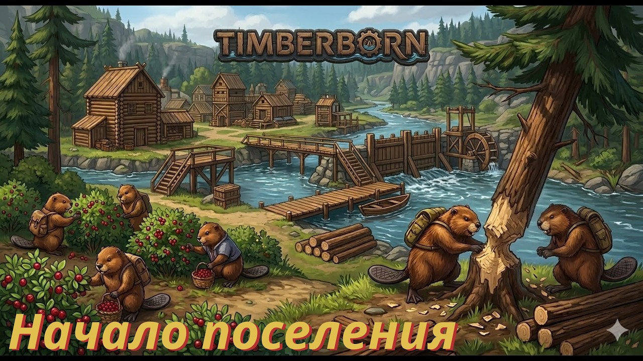 Timberborn #1: Закладываем фундамент. Первая засуха!