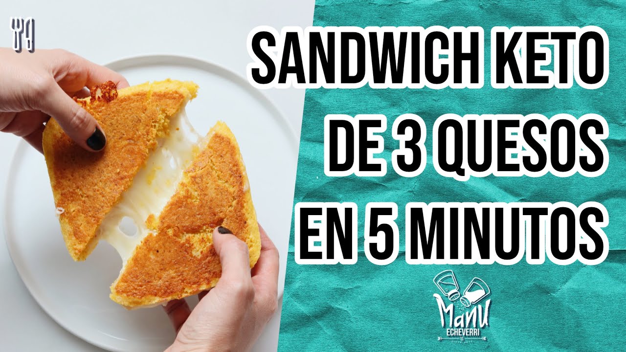🥪 SANDWICH KETO DE 3 QUESOS EN 5 MINUTOS | KETO EASY GRILLED CHEESE SANDWICH | Manu Echeverri