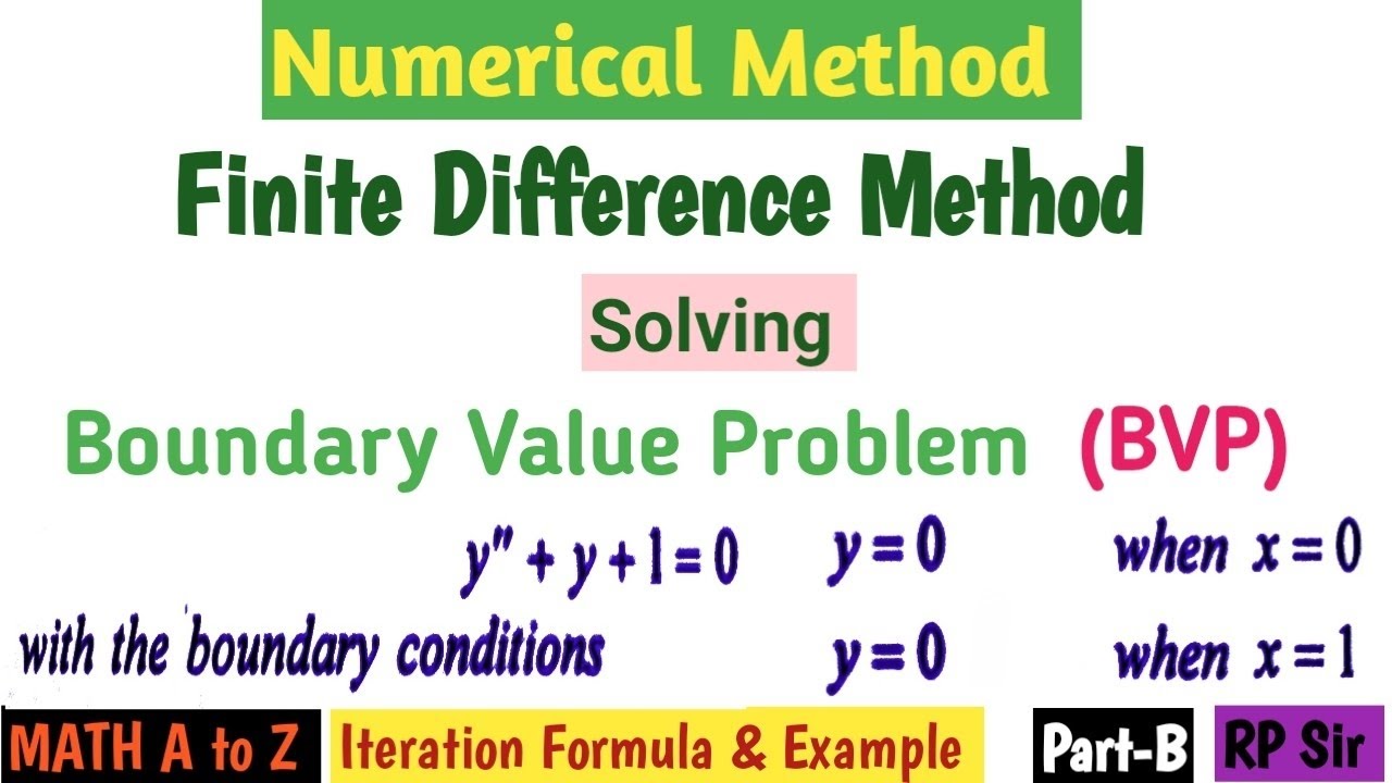 Finite Difference Method of solving (Second Order ODE)(BVP). Application with Proper Example.