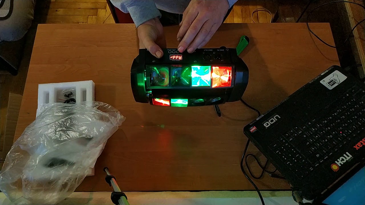 Цветомузыка Spider 8*6 mini Led RGBW Паук. Динамически свет