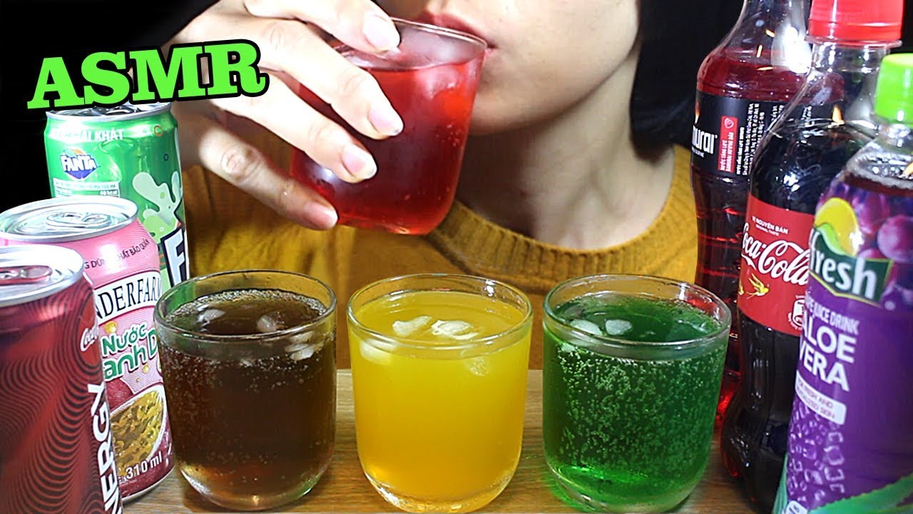 ASMR Drinking Cocacola, Fanta, Samurai & Fruit MUKBANG *Eating Sounds* No talking | Smile-Slime