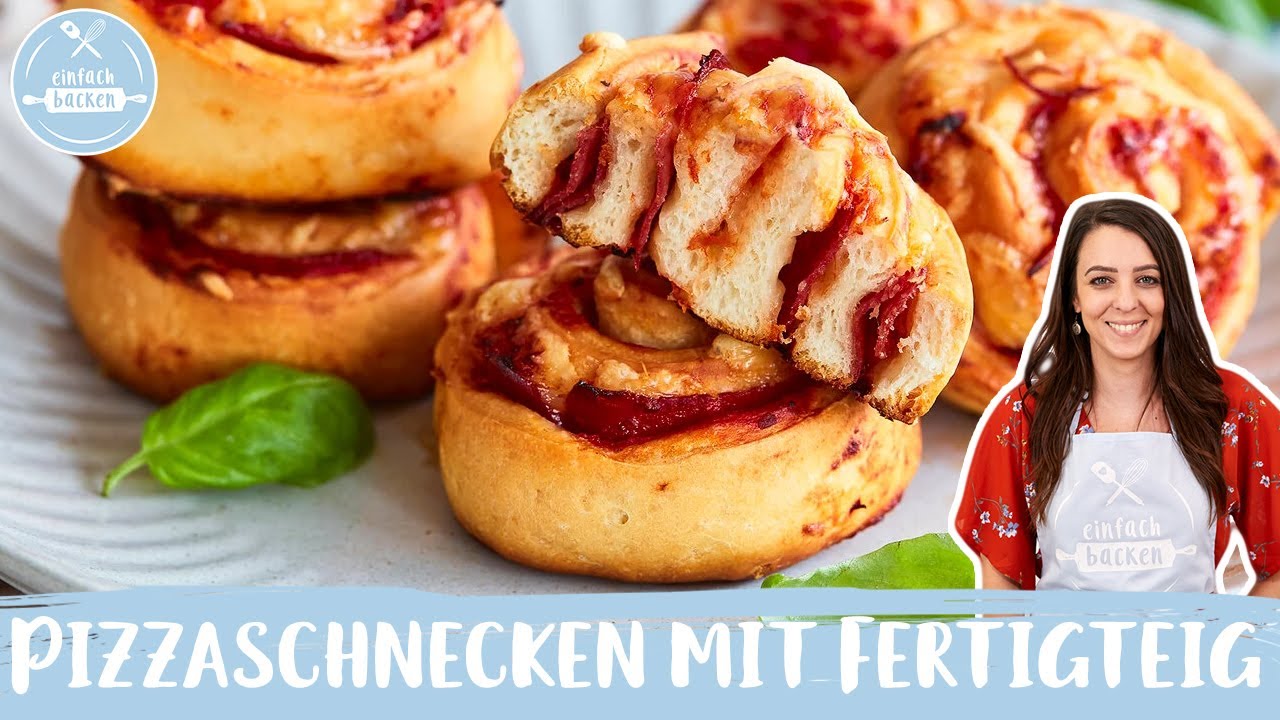 Pizzaschnecken mit Fertigteig 🍕🌀 | Party Pizza Schnecken | Fingerfood | 😋  I Einfach Backen