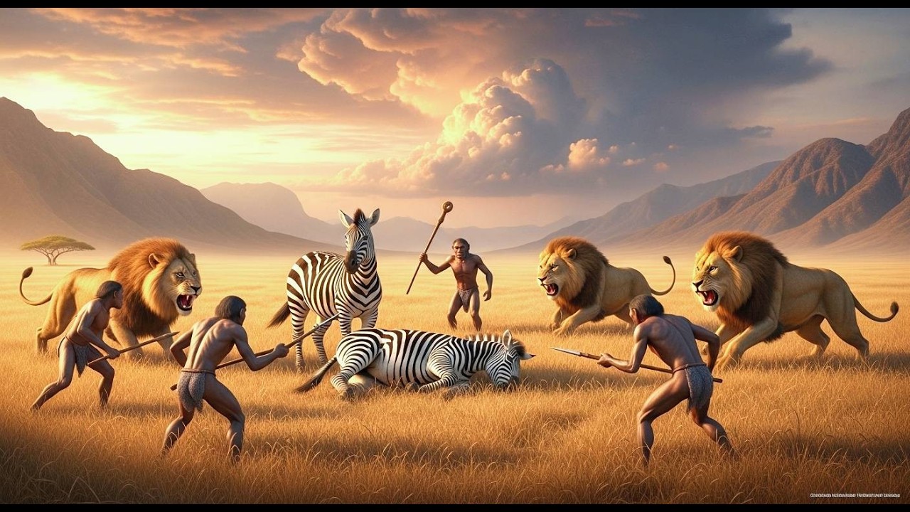 Life 4.3 Million Years Ago | Could Early Humans Survive Between Hungry Lions and Zebras