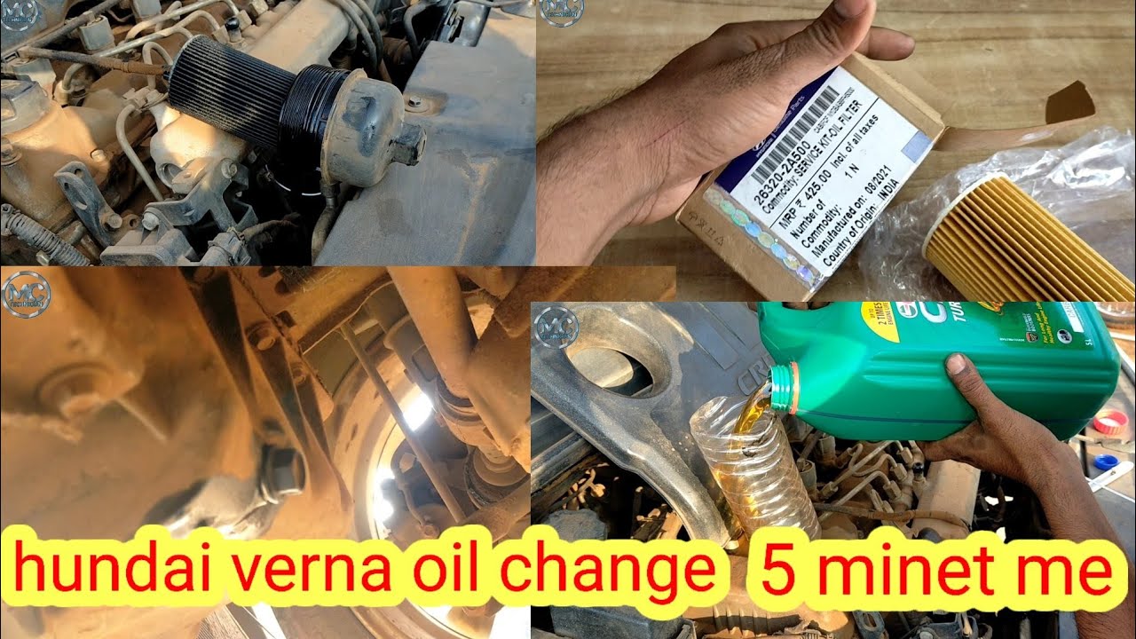 hundai verna oil change in 5 minet