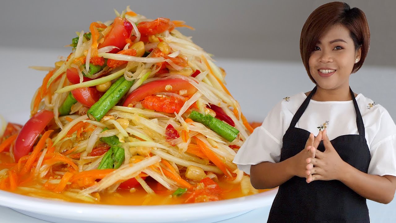 Thai Papaya Salat Rezept 👌 SOM TAM einfach & lecker