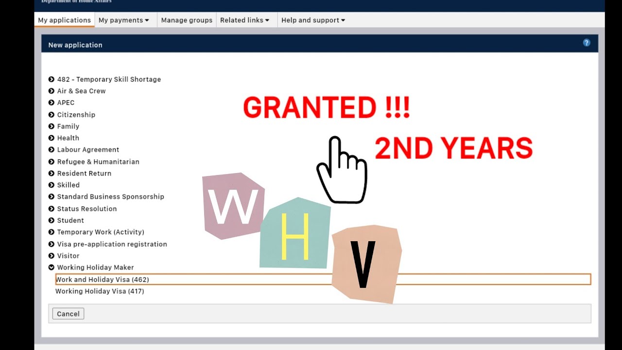 Cara lodge visa whv 462 Australia - Granted second years working holiday visa