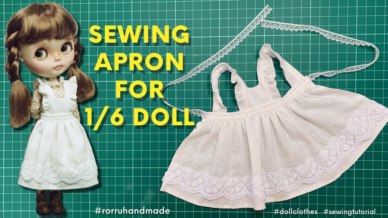 How to Sew Apron for 1/6 Doll | Menjahit Celemek untuk Boneka