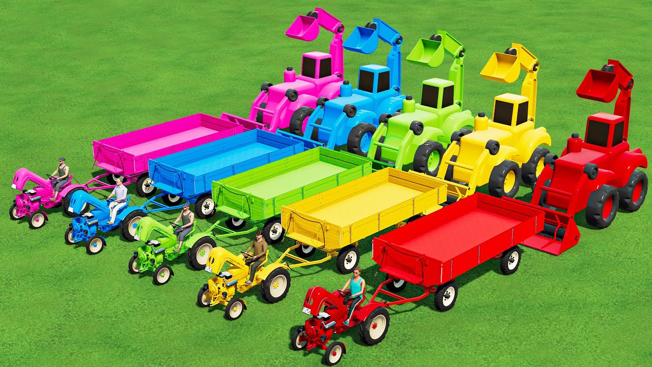 LOADER OF COLORS! TRANSPORT MINI PORSCHE TRACTOR & CAT LOADER! POTATO SELL JOB! Farming Simulator 22