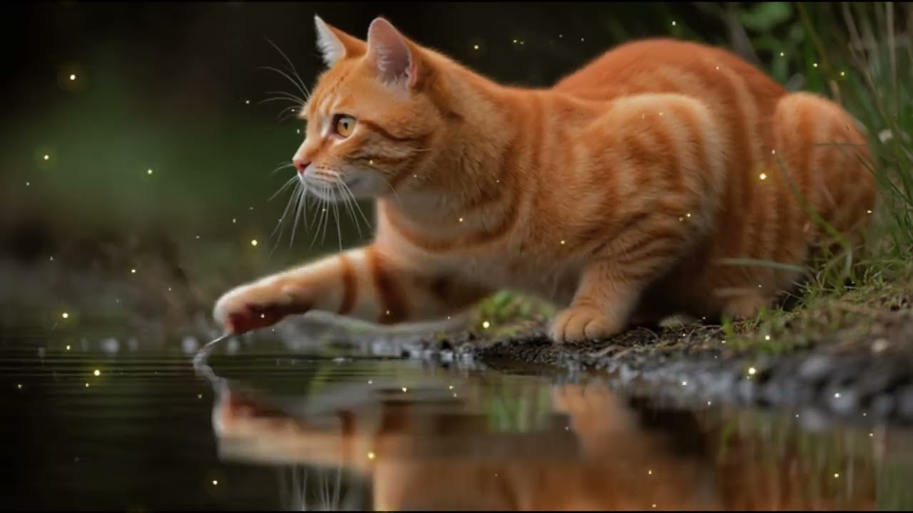 Cute Cat by a Country Stream ASMR 🐾🌊 Relaxing Nature Sounds for Stress Relief & Sleep