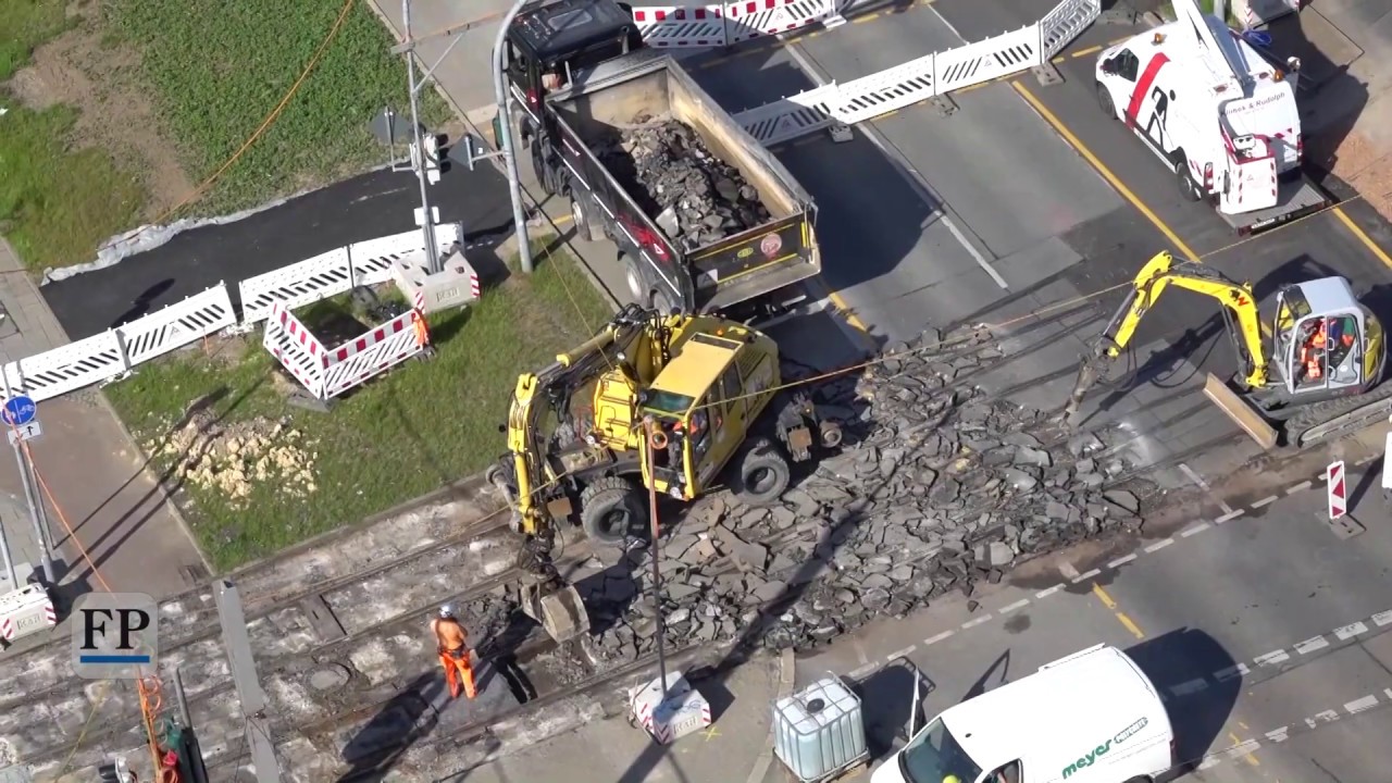 Bauarbeiten auf der Bahnhofstraße in Chemnitz gestartet