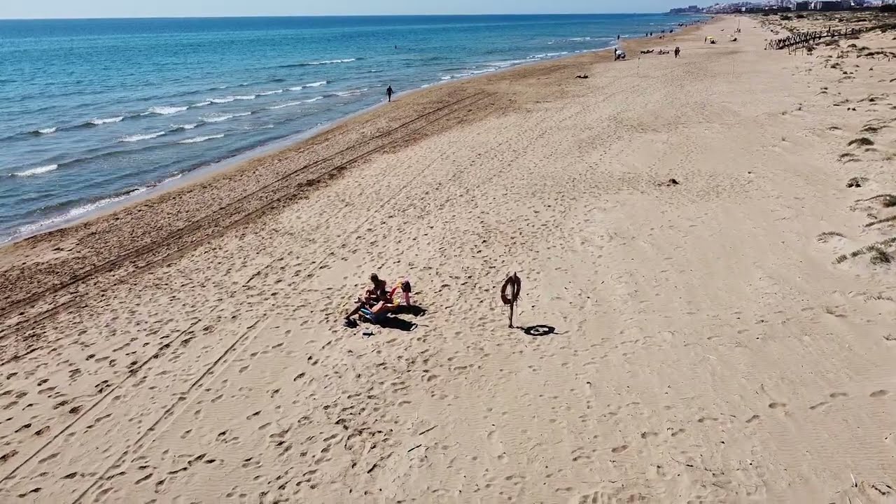 Drone flight at Playa del Campo Beach Torrevieja May 2025