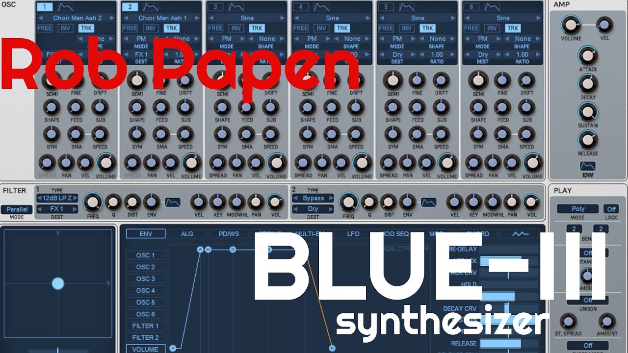 BLUE-III Synthesizer by Rob Papen (No Talking)