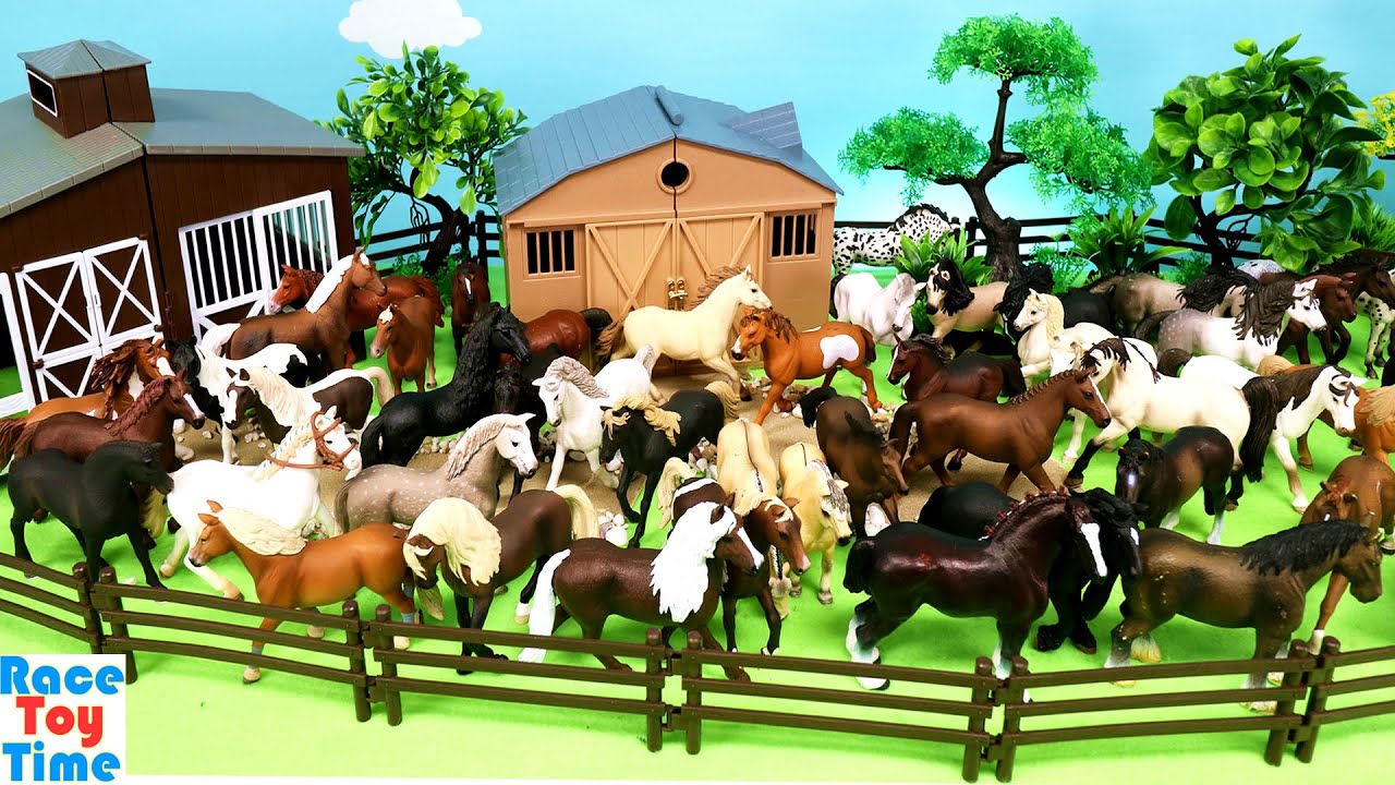Lots of  Farm Animal Figurines Horses Collection