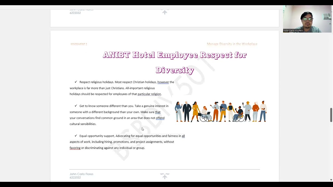 Case Study 1 Manage Diversity in the Workplace (BSBDIV501)