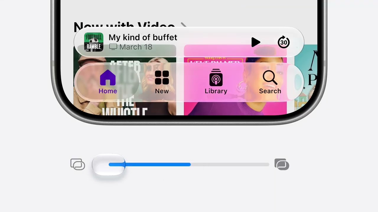Apple iOS 27 Liquid Glass slider
