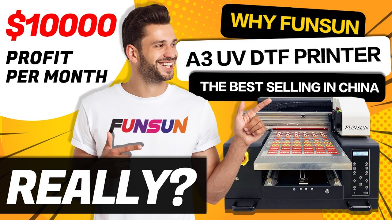 Aamzing! Funsun 2023 New A3 UV DTF Printer,Not Only A Normal UV Printer,But Also UV DTF Film Print