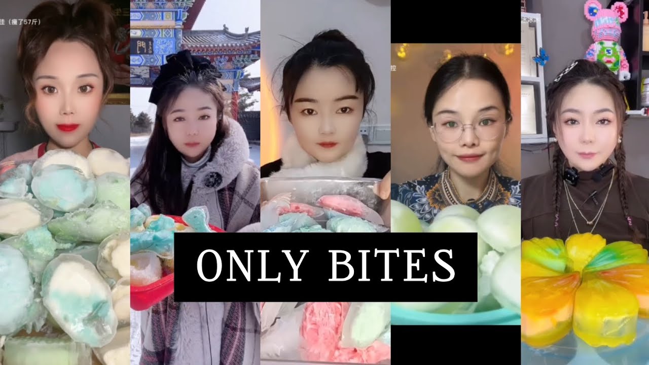ICE ONLY BITES | CRUNCHY HOLLOW THIN ICE | FOAM ICE EATING ASMR