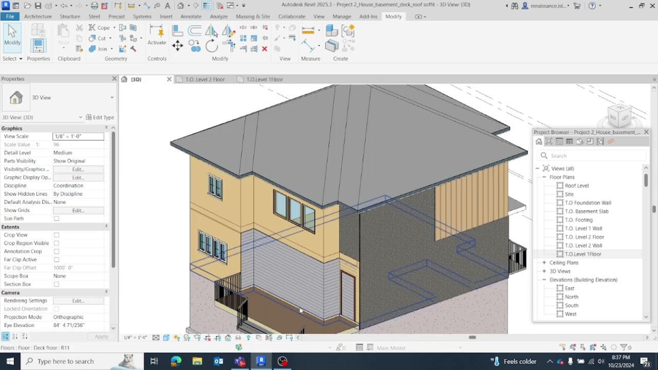 How to create & insert exterior finish on Walls and cut through the windows and doors in Revit