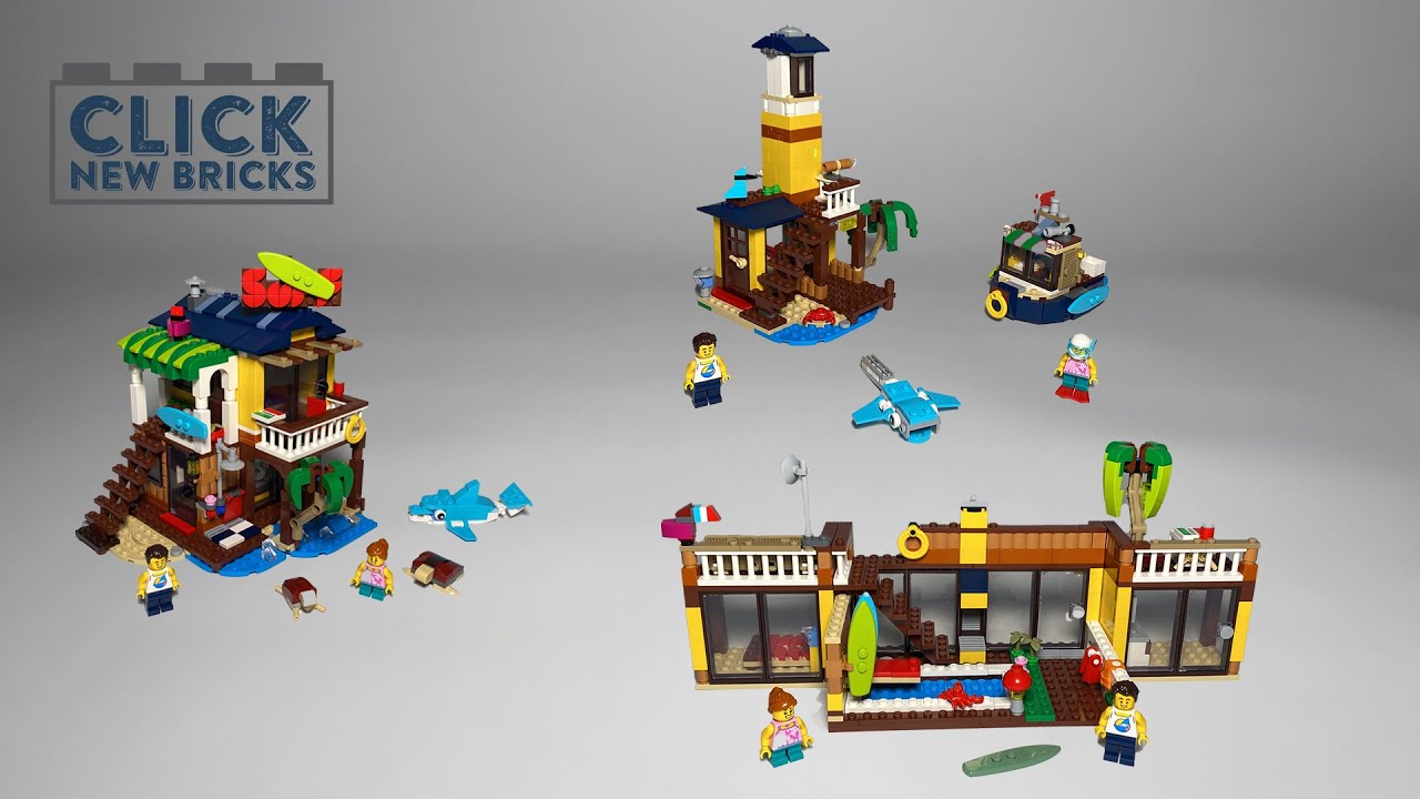 Lego Creator 31118 - Surfer Beach House (All Three Sets) Speed Build