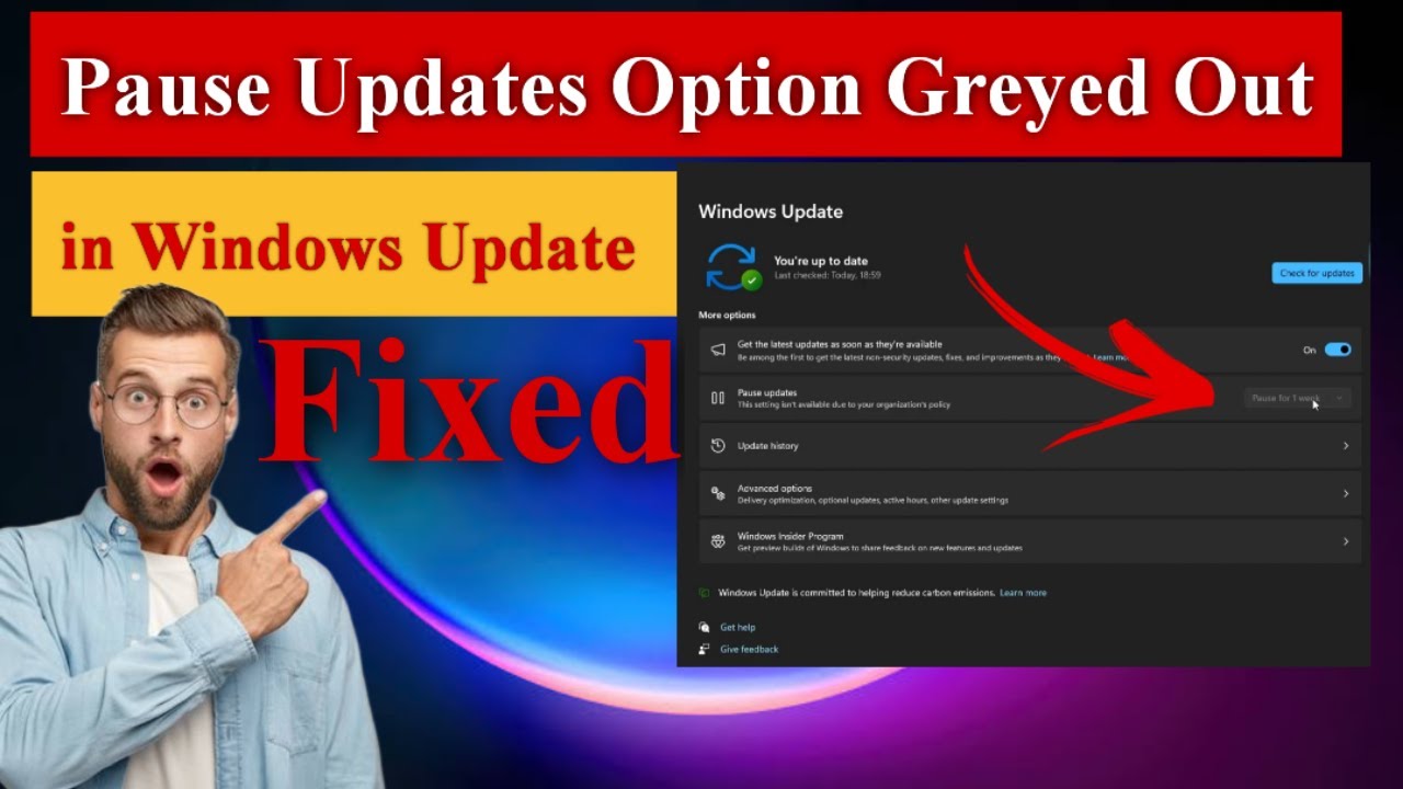 Pause updates Option Greyed Out in Windows Update in Windows 11 [Fixed] #windows11 #windowsupdate