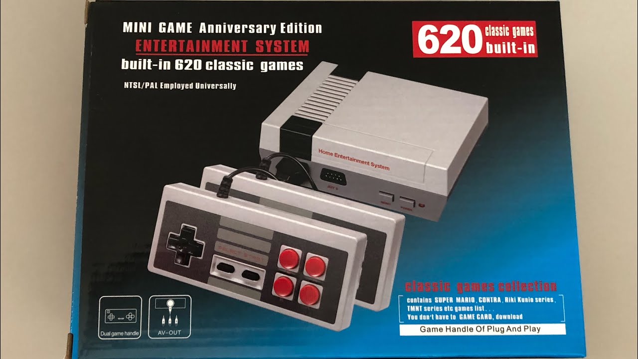 Mini Game Anniversary Edition Entertainment System Built-in 620 Classic Games Unboxing