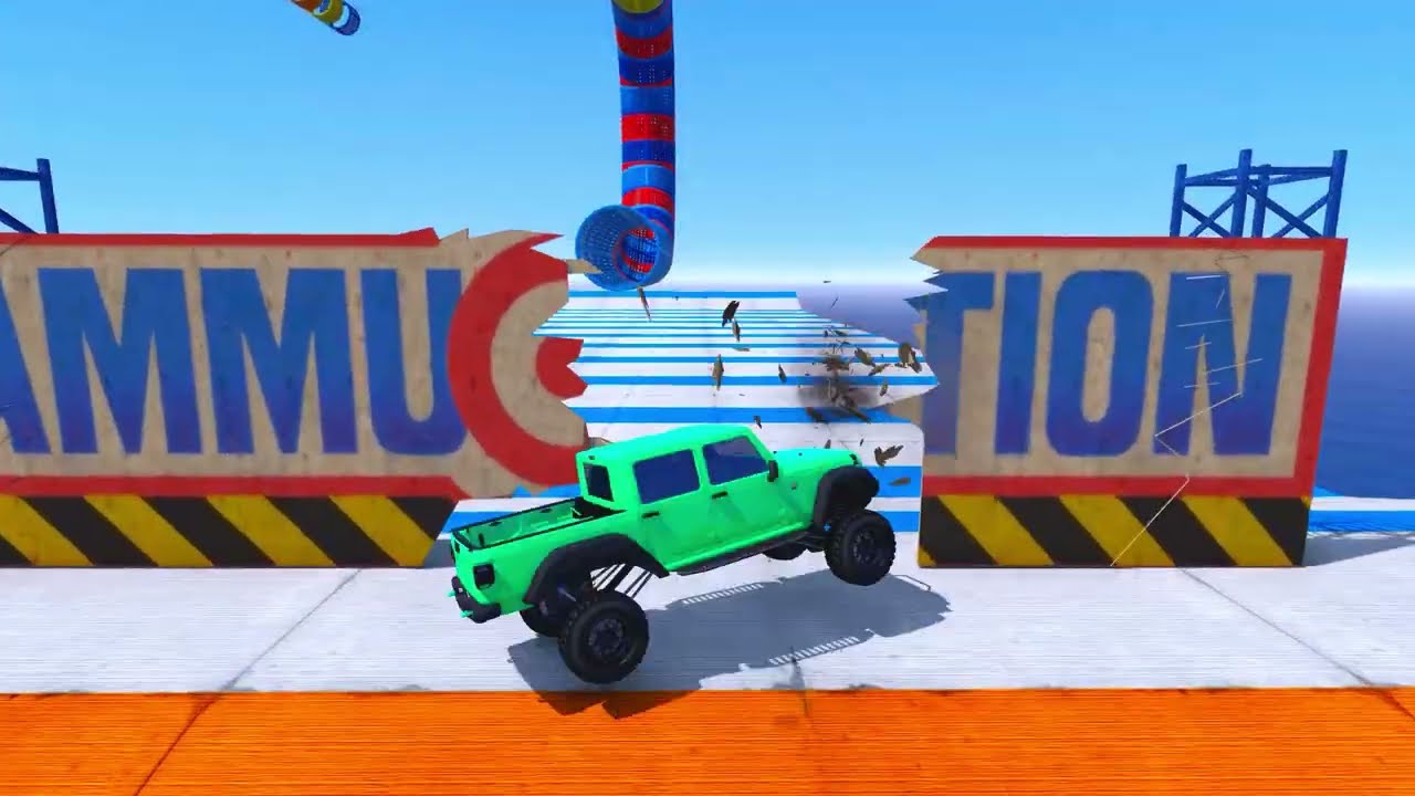 سبايدر مان يقفز فوق أسماك القرش | Spider-Man Crazy Bike Jump