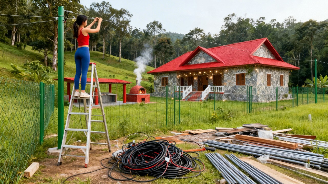 TIMELAPSE – Amazing DIY: Building Concrete Electric Poles to Replace Old Bamboo Poles | Village Life