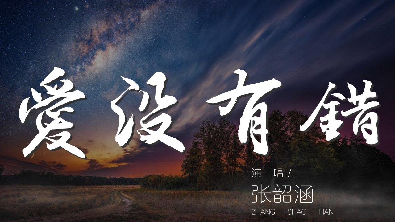 愛沒有錯 - 張韶涵『你說仍愛我 愛沒有錯 放開手 把愛過當作結果』【動態歌詞Lyrics】