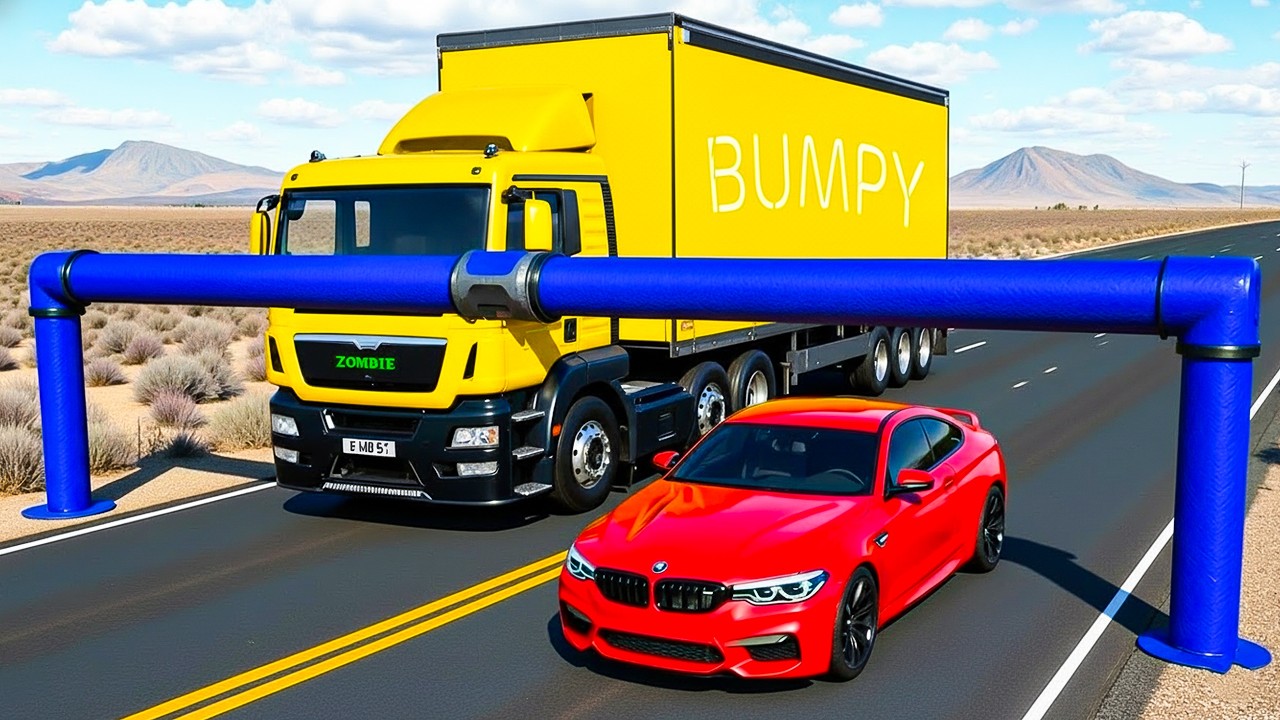 Cars vs Pipeline Trap Challenge #1 in BeamNG Drive!