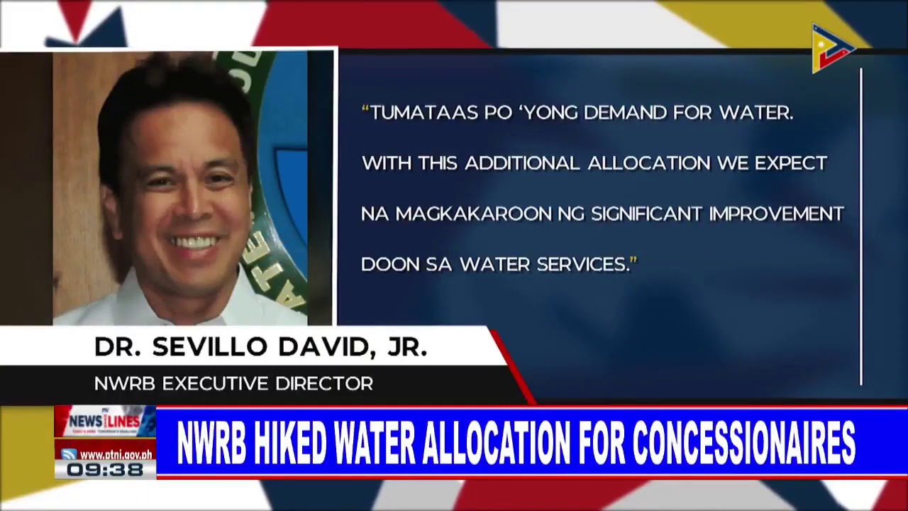 Residential water demand up during summer; NWRB hiked water allocation for concessionaires