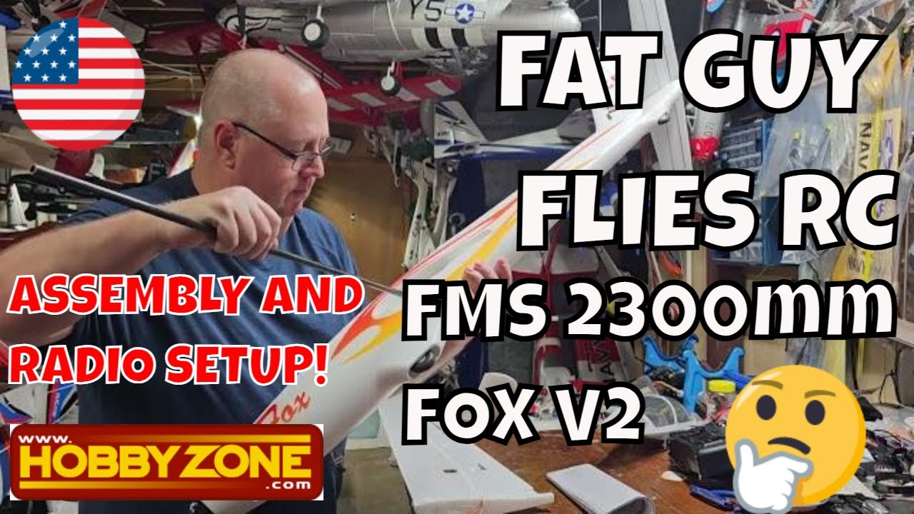 Сборка и настройка радиоуправления FMS 2300mm Fox V2 от Fat Guy Flies RC
