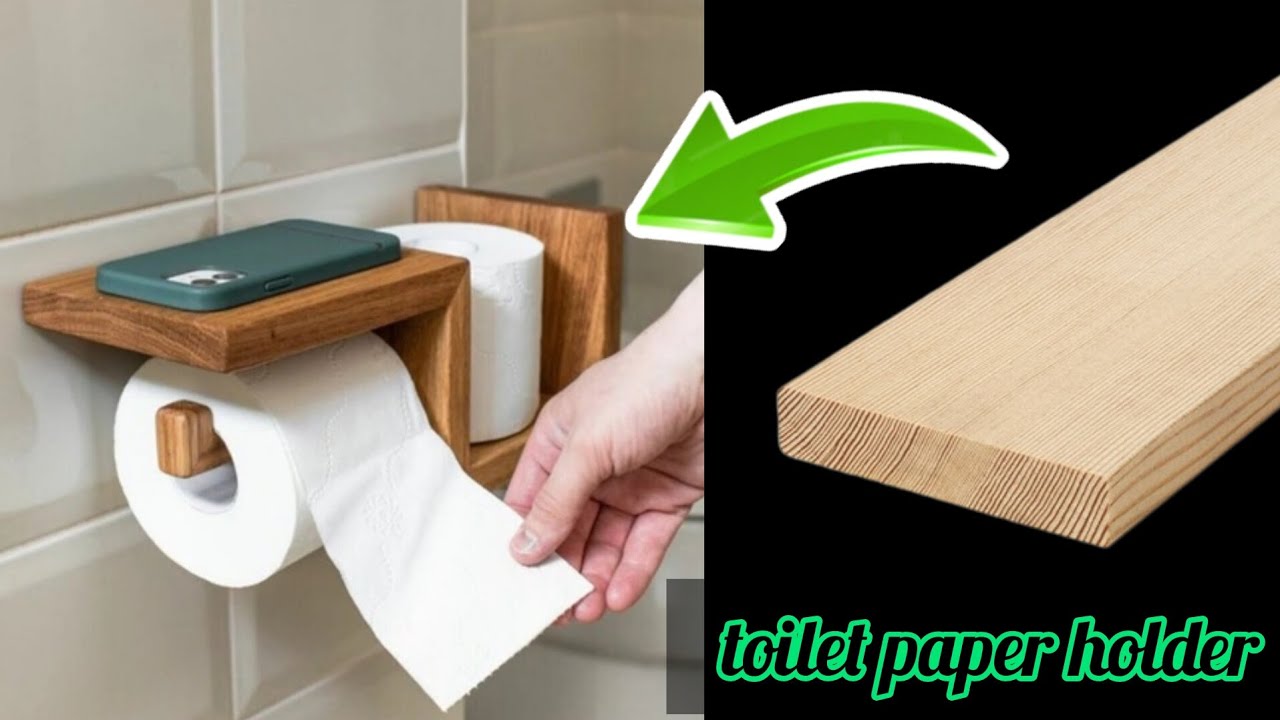 diy: Let's make a wooden toilet paper holder at home together.🤗