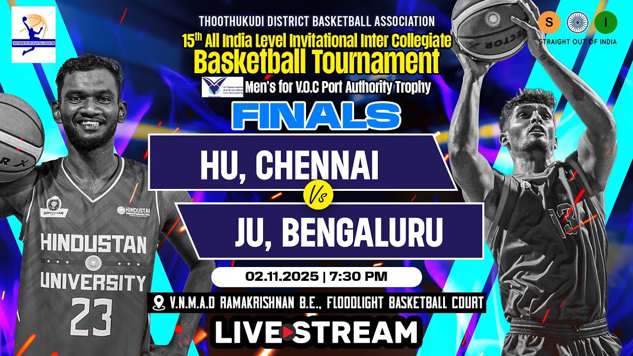 4K LIVE | FINAL | Hindustan Uni Vs Jain Uni | 15th All India Inter Collegiate Basketball Tournament