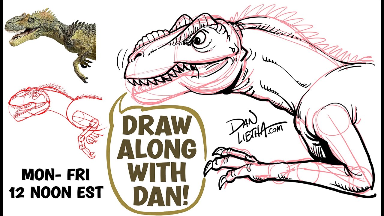 Draw Along With Dan! Today We Draw a BIBLICAL DINOSAUR ... WITH FEATHERS!
