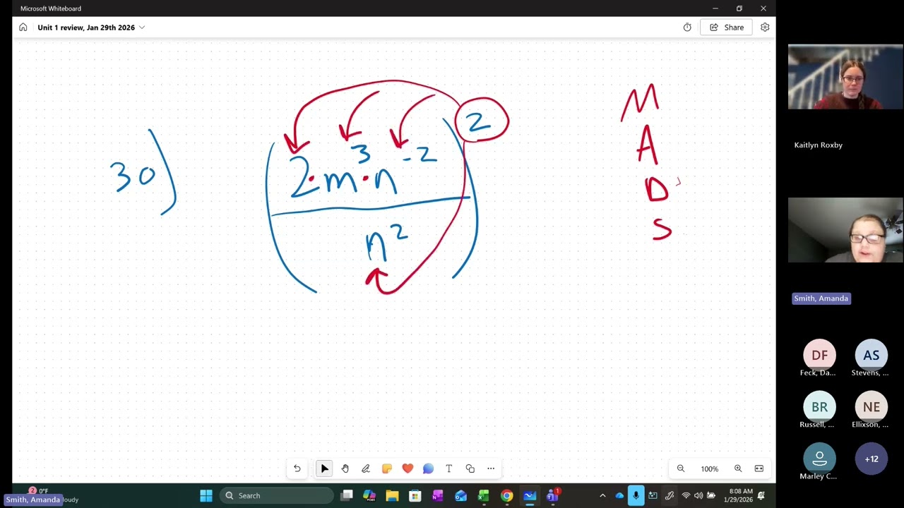 8am Unit 1 Review, Jan 29th 2026