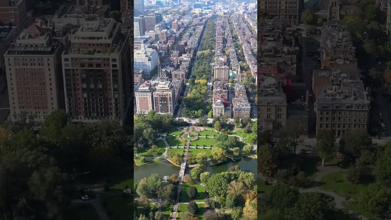 Back Bay, Boston at sunrise from the air in 4K #shorts #DJI #Boston #Backbay #designbuild #architect