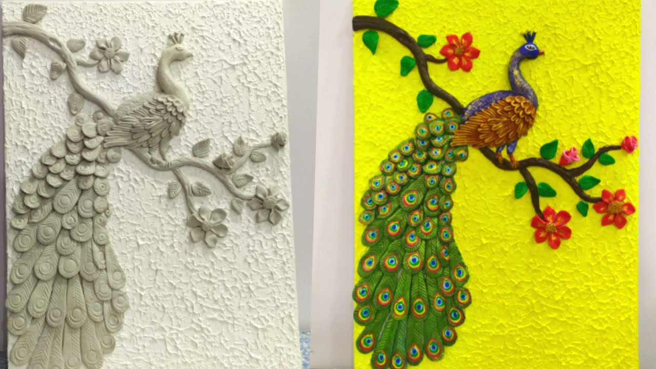 Peacock Clay Mural | Clay Art | Wall hanging | Easy To Make